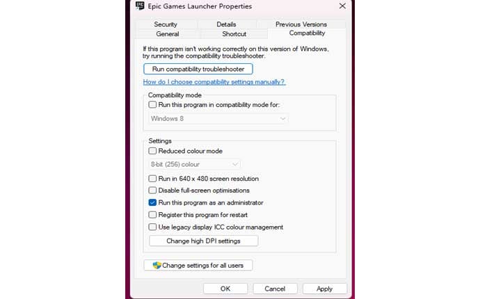 Modo de compatibilidad de juegos épicos