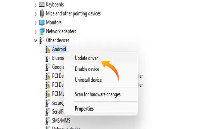 REVISIÓN: Los dispositivos Fastboot no se muestran (2023) 2 actualizar los controladores