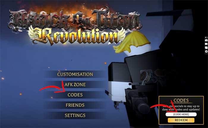 Todos los códigos de Attack on Titan Revolution (noviembre de 2023) 1 Códigos de revolución AoT