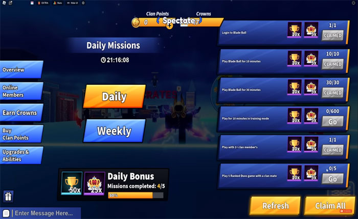 Cómo conseguir Quantum Arena en Blade Ball (diciembre de 2023) 3 misiones diarias