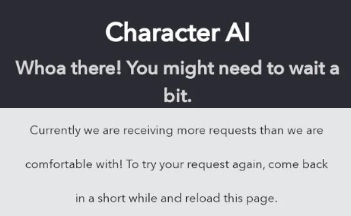 Cómo arreglar la IA del personaje ¡Vaya! Es posible que deba esperar Error (diciembre de 2023) 4 Error de IA de personaje