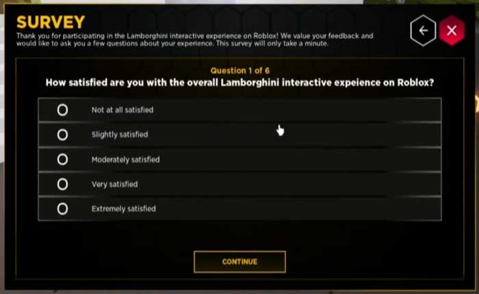 Cómo conseguir la mochila Lamborghini en Lamborghini Lanzador Lab (2024) 3 Completa la Encuesta para conseguir Mochila Lamborghini