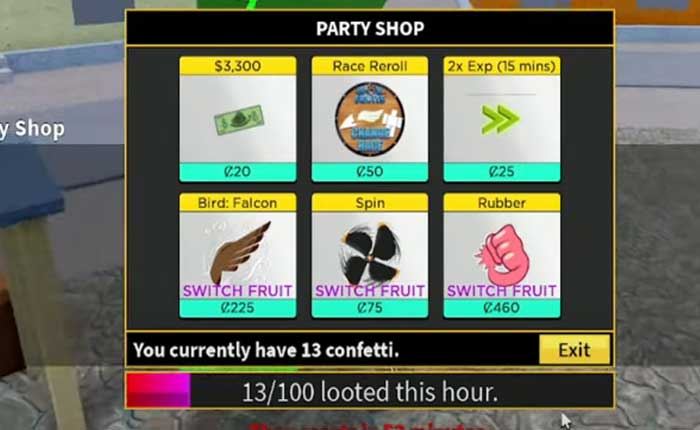 Cómo conseguir confeti en Blox Fruits (2024) 1 Confeti rápido