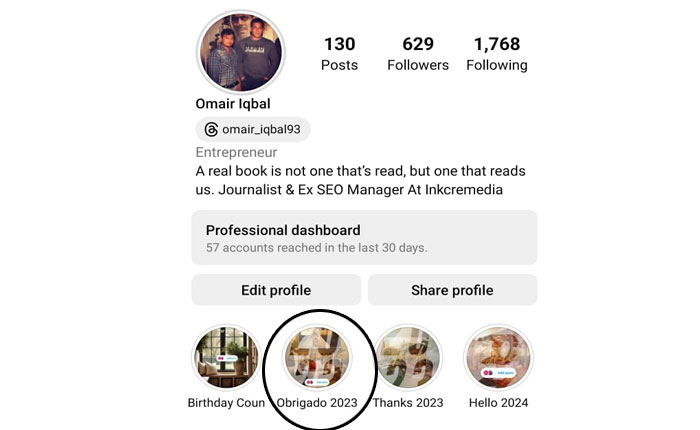 Cómo crear Obrigado 2023 Agrega la tuya cadena de historias de Instagram 2 Gracias 2023 Agrega el tuyo