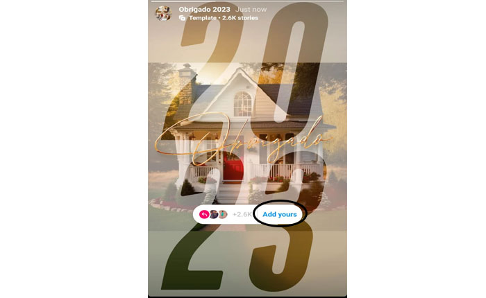 Cómo crear Obrigado 2023 Agrega la tuya Cadena de historias de Instagram 3 Gracias 2023 Agrega el tuyo