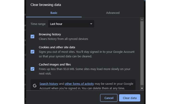 Cómo solucionar el error de puerta de enlace incorrecta de My Family Cinema (2024) 2 Borrar caché del navegador