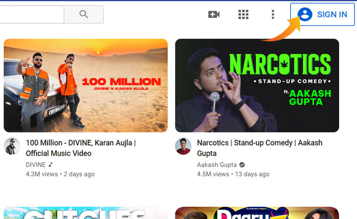 Cómo crear una cuenta de YouTube sin Gmail (2024) 4 Iniciar sesión en YouTube