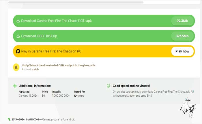 Cómo descargar Free Fire normal (enero de 2024) 1 fuego libre normal