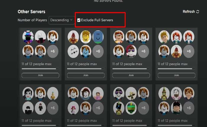 Cómo solucionar la espera de un servidor disponible en Roblox (2024) 4 Únase a un servidor Roblox diferente