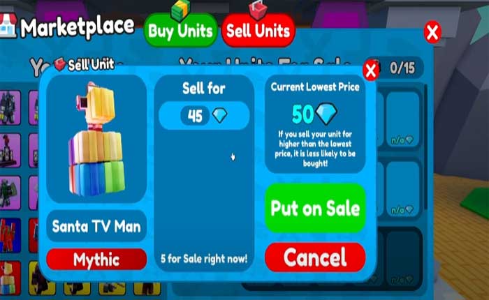 Cómo comprar y vender unidades en el mercado de Toilet Tower Defense (2024) 5 Cómo comprar y vender unidades en el mercado de Toilet Tower Defense