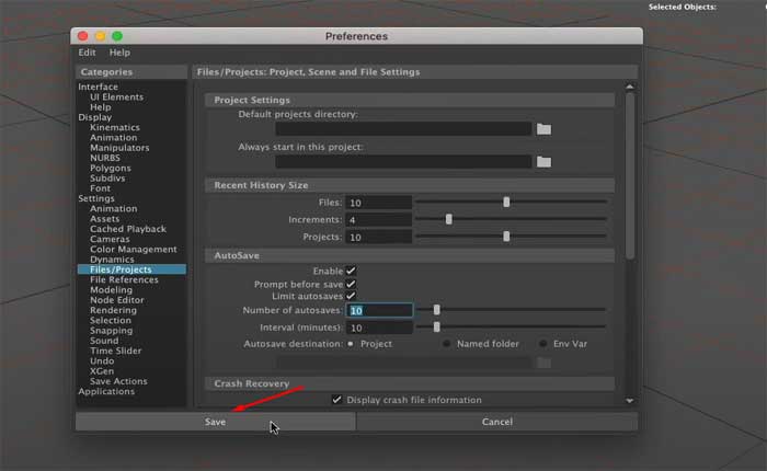 Cómo utilizar el guardado automático en Maya (2024) 6 Cómo utilizar el guardado automático en Maya