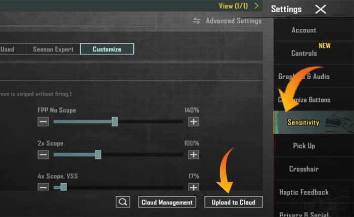 Código de sensibilidad BGMI