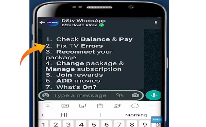 Cómo borrar el código de error de DStv mediante SMS (2024) 2 Borrar el código de error de DStv mediante SMS